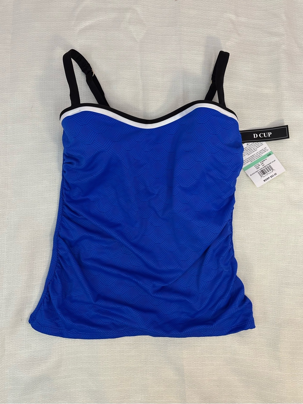 NWT 24th & Ocean Full Coverage Bikini Top Sz 34D -